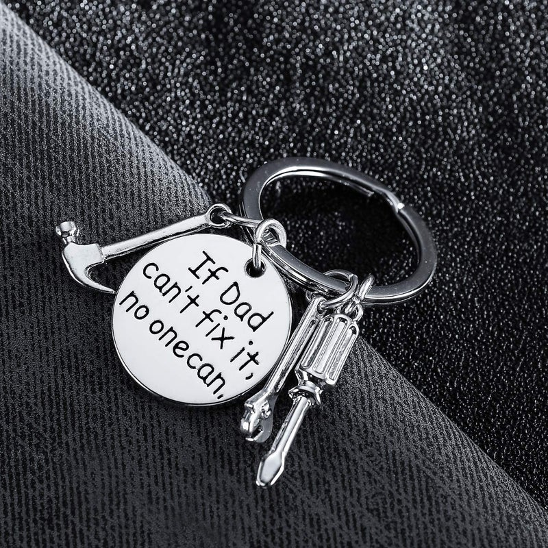 BESPMOSP Dad Keychain Daddy Gifts Father's Day Keyring Birthday Gifts From Daughter-If Dad Can't Fix It No One Can - Image 4